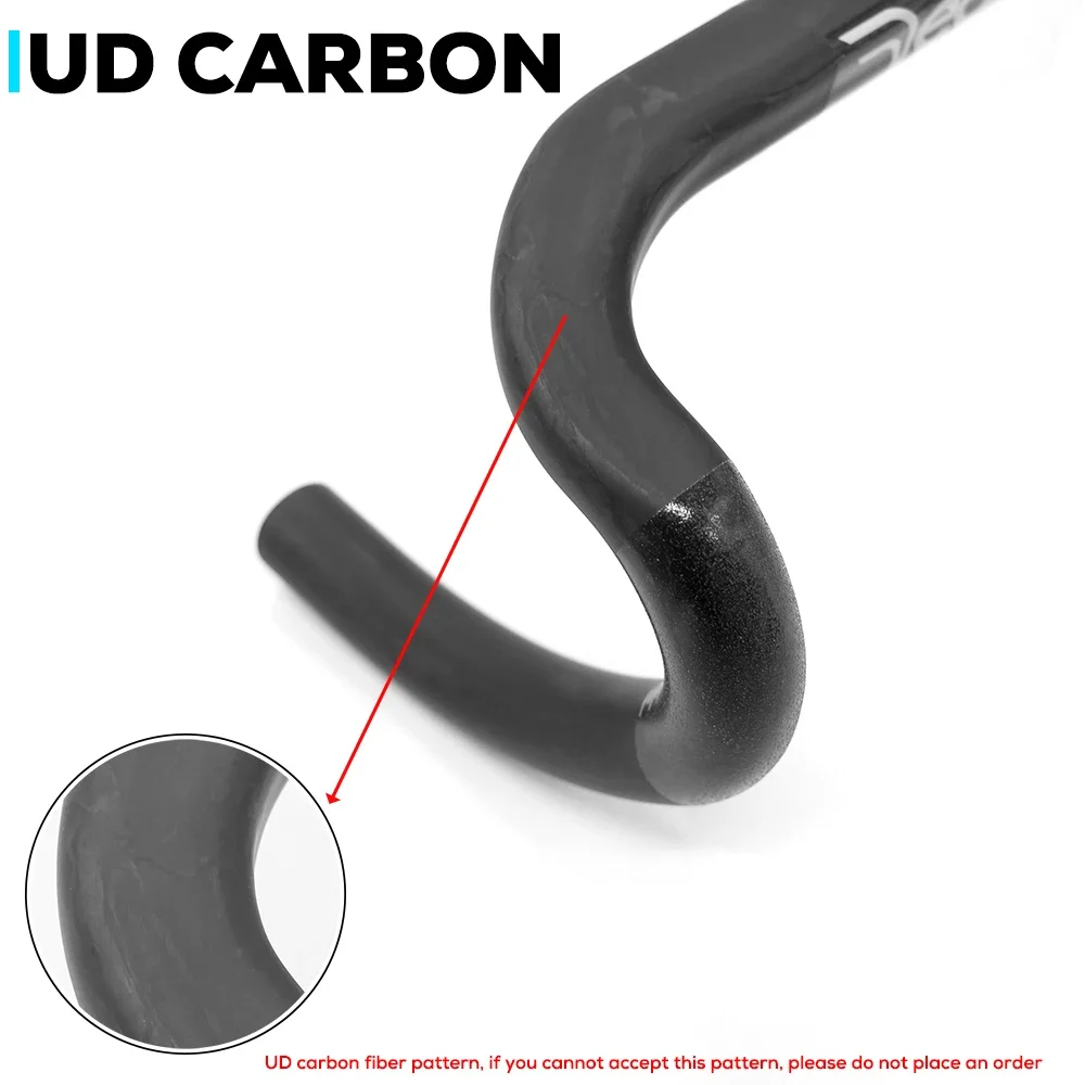 DEA Zero100 Rennrad Carbon-Lenker 25,4MM Gebogener Lenker 380 400 420 440 mm Externe Kabelführung Schwarz Matt Verstärkte Fahrradteile – Detail 6