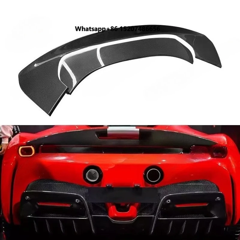 OEM Style for Quality Dry Carbon Fiber Rear Spoiler Wing Car External Decoration Rear Trunk Wing Part