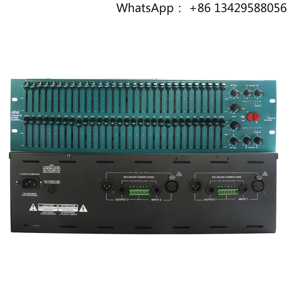 BSS FCS966 Dual 31 Band Stereo Equalizer EQ Loudspeakerr Managed Graphic Equalizer for Studio Instruments