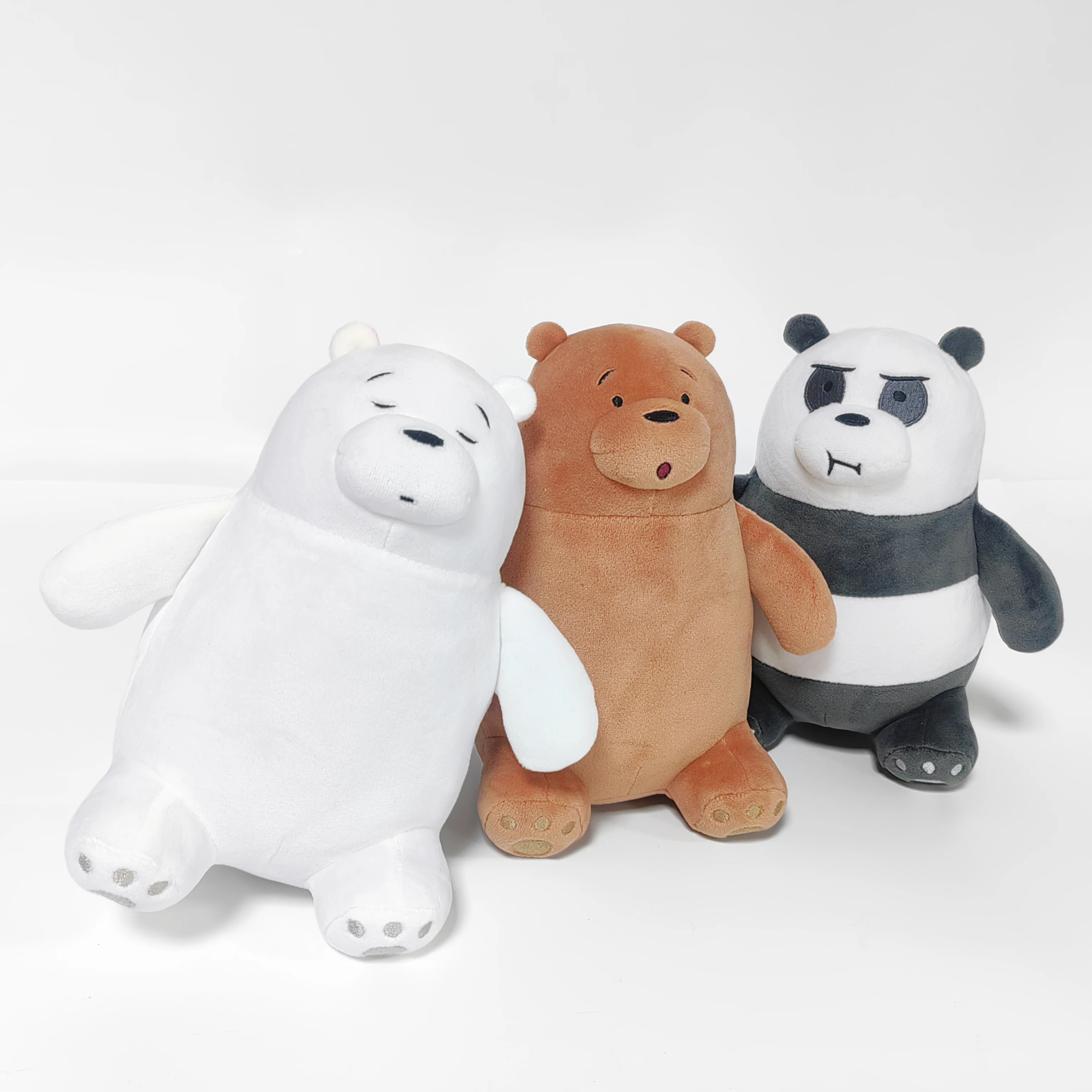 We Bare Bears Plüschtier Sitzend vs. Stehend Grizzly Panda Eisbär Cartoon Stofftier Puppe als Geschenk für Kinder – Detail 10