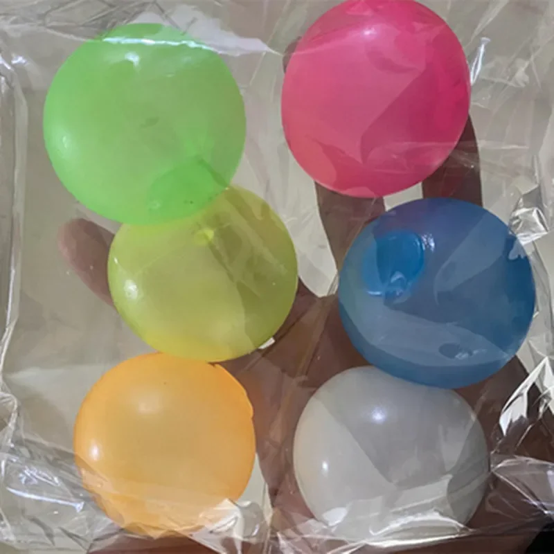 Bolas luminosas de alto rebote para niños, pelota antiestrés brillante, juguete de descompresión para pared pegajosa, regalo para niños, juguete de ansiedad que brilla en la oscuridad, 5 uds.