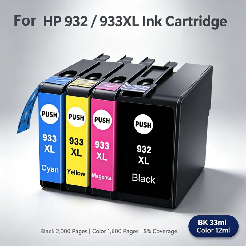 932XL High-Yield And 933XL Extra-Yield Ink Cartridges for HP Officejet 6100 6600 6700 7110 7610 7612 Printers Replacement Printe
