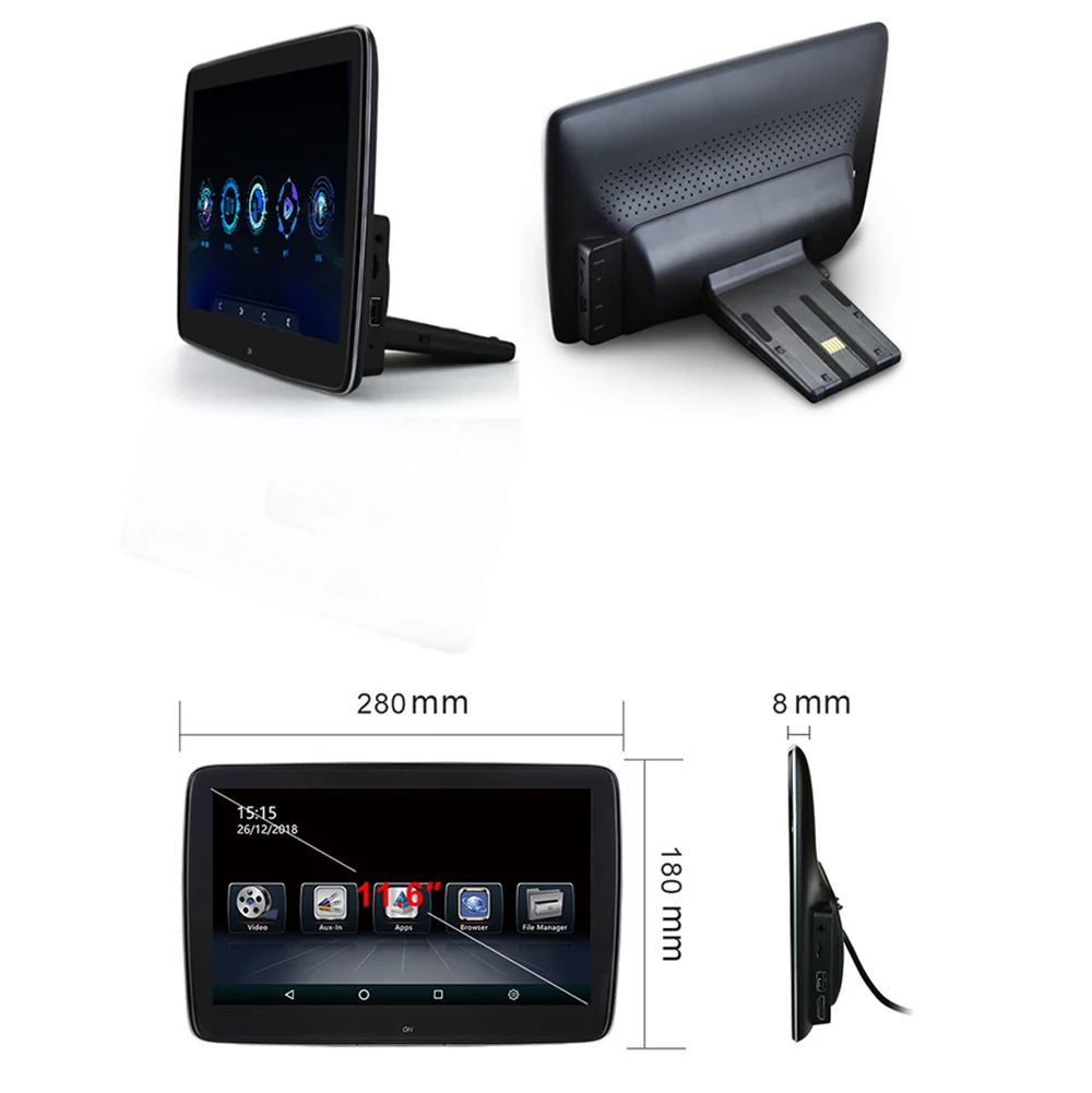 

Headrest Monitor Display IPS Android Touch Screen Plug and Play For Mercedes Benz Car Rear Seat Player Video FM BT AirPlay HDMI