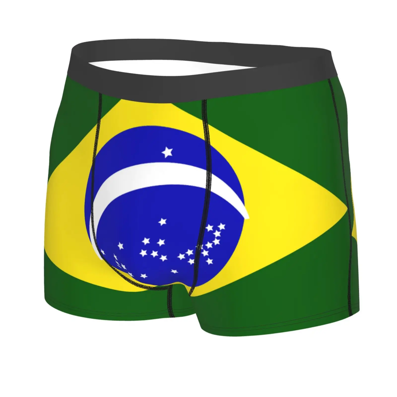 Flag of Brazil Pattern Men's Underwear Healthy Soft Comfortable High-Quality Men's Briefs Stylish Trendy Casual Sports Panties