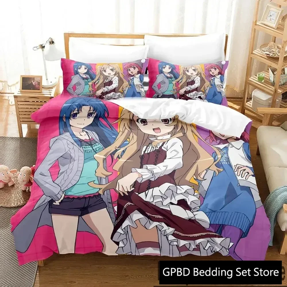 Anime TIGER×DRAGON Toradora Bedding Set Duvet Cover Bed Set Quilt Cover Pillowcase Comforter king Queen Size Boys Adult Bedding