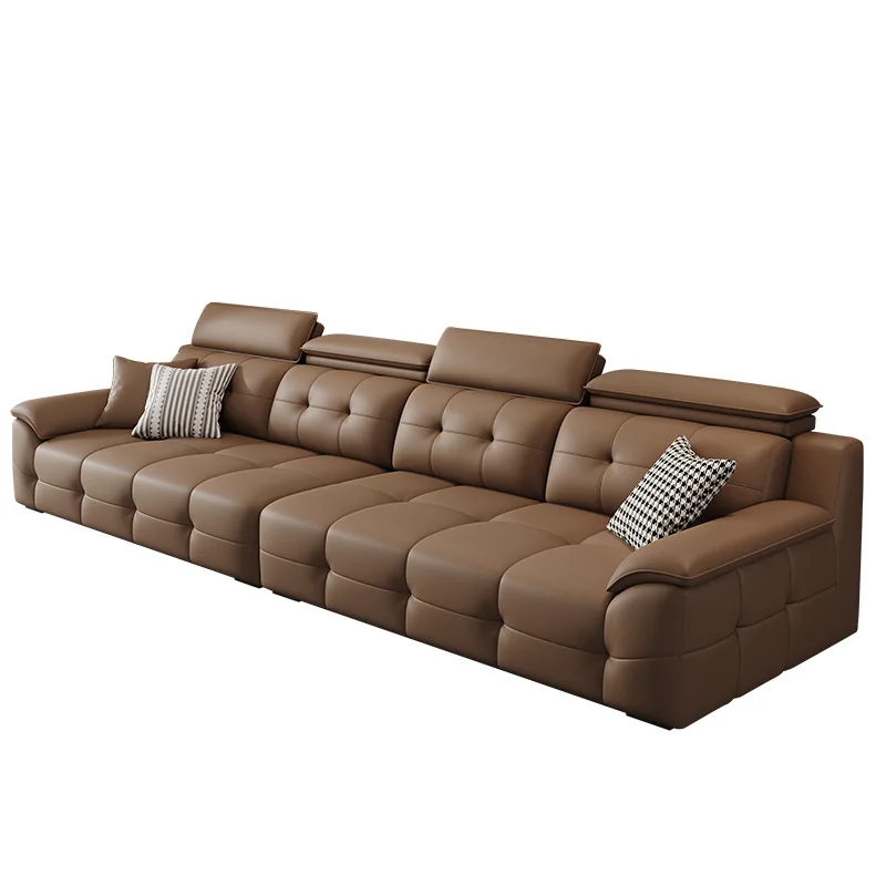 Foshan 2025 new size apartment leather high backrest Lawrence Italian leather