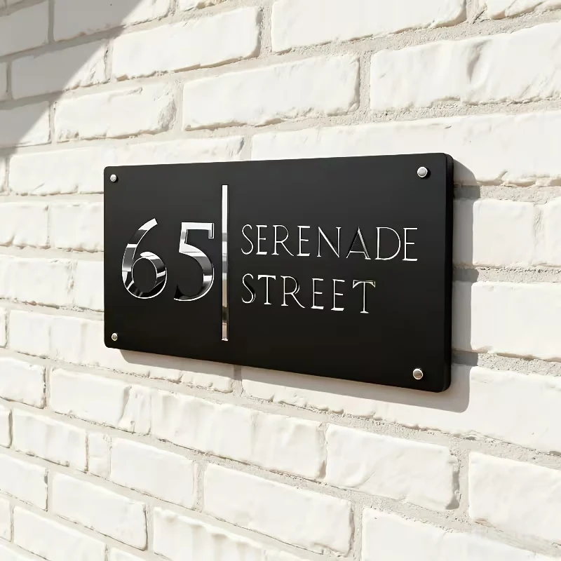 1pc Custom Number&Text Acrylic Double Layer House Number Sign,Address Door Number,Home Apartment Mailbox Decor