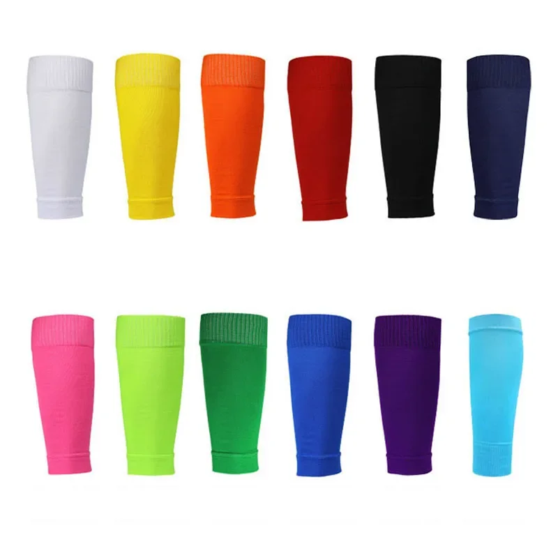 2 Pairs A Set Men Grip Soccer Socks and Knee Pads Calf Sleeves Adult Kids Non Slip Leg Shin Guards for Basketball Football Sport