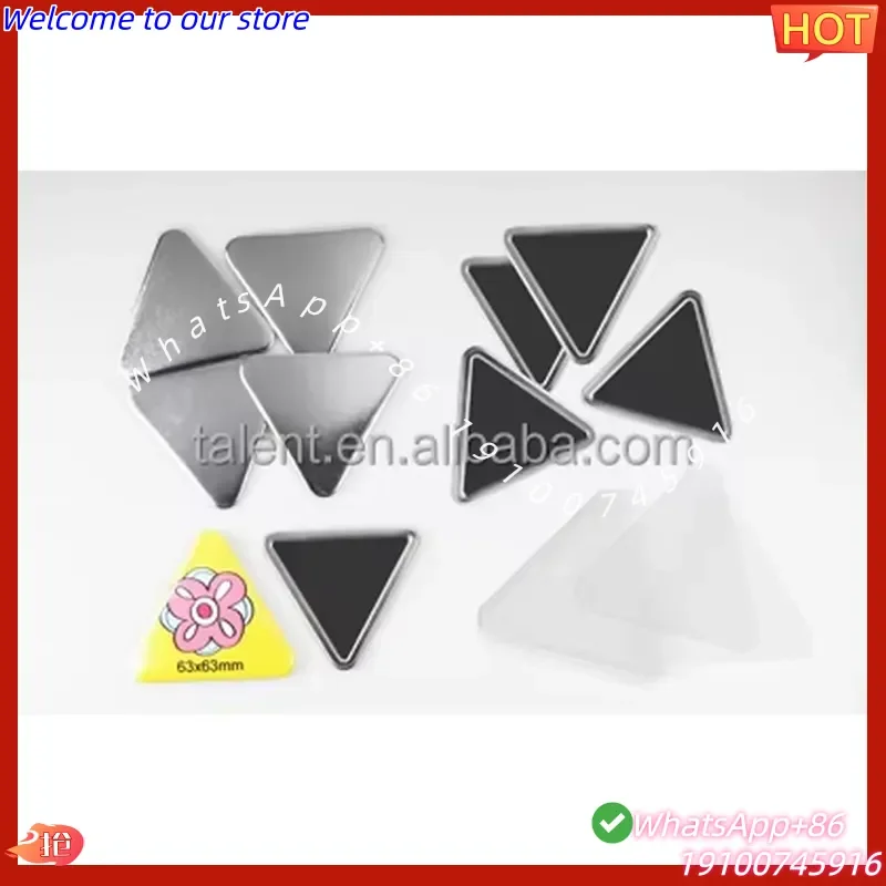2026 Hot Sale High Quality Triangle 63x58mm Blank Photo Rubber Magnetic Button Badge Supply