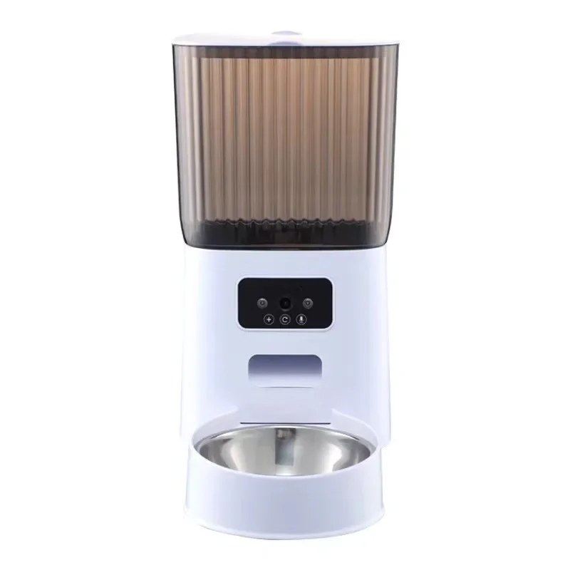 5L Automatic Cat Dog Pet Feeder with HD Camera Video WiFi Smart Food Dispenser Timer Stainless Steel Bowls Auto Pet Feeder