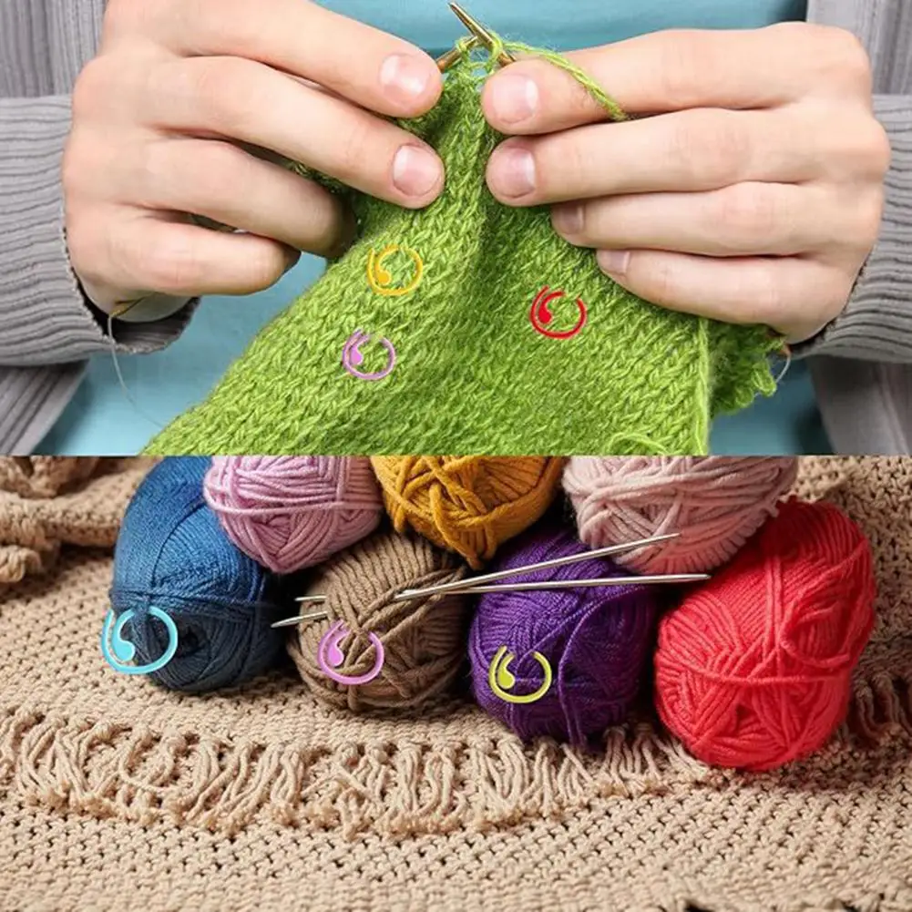 Crochet Stitch Markers Dragon Crochet Tension Rings Set with Adjustable Yarn Holder Metal Spiral Stitch Markers for Knitting
