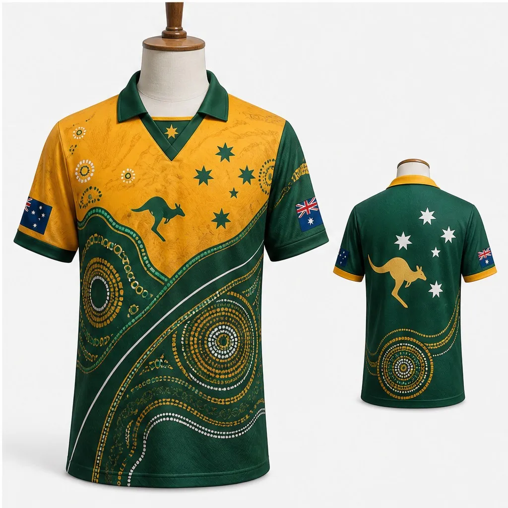 Mens Australia Kangaroo Southern Stars Dot Art Semi Polo V Neck T Shirt Short Sleeve Casual Streetwear Summer Active Top Fashion