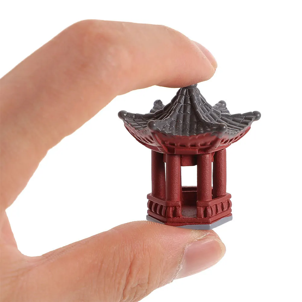 

6pcs Mini Resin Garden Decor For Yard Balcony Desktop Scenery Landscape Pavilion Sand Table Landscape Pavilion Statues