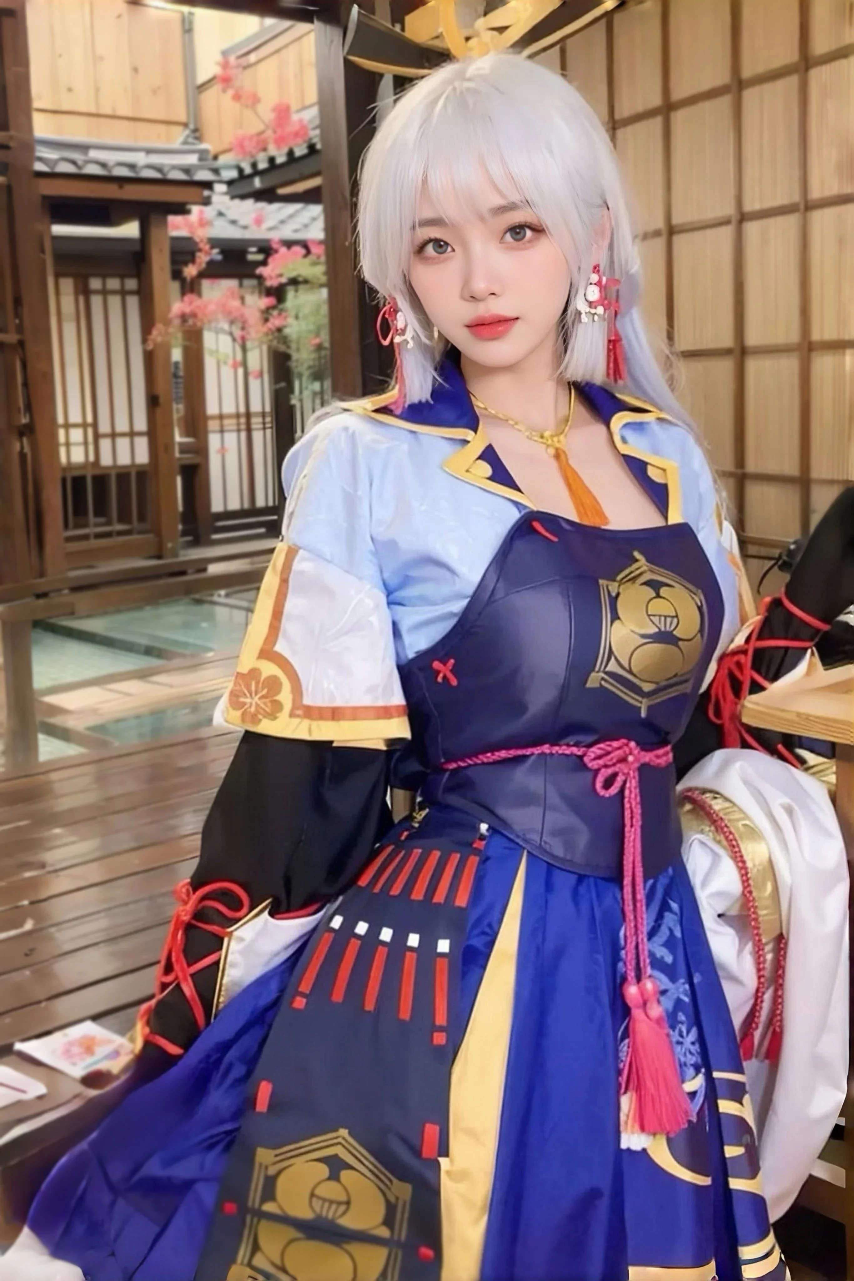 مجموعة أزياء كاميساتو أياكا جينشين التأثيرية مع شعر مستعار لحفلات الهالوين كرنفال للنساء، متضمنة في تخزين كوميك كون