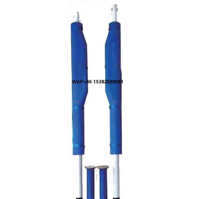 

Steel Inground Adjustable Volleyball Pole Sports Facilities Badminton Volleyball Net Post With Protective Padding