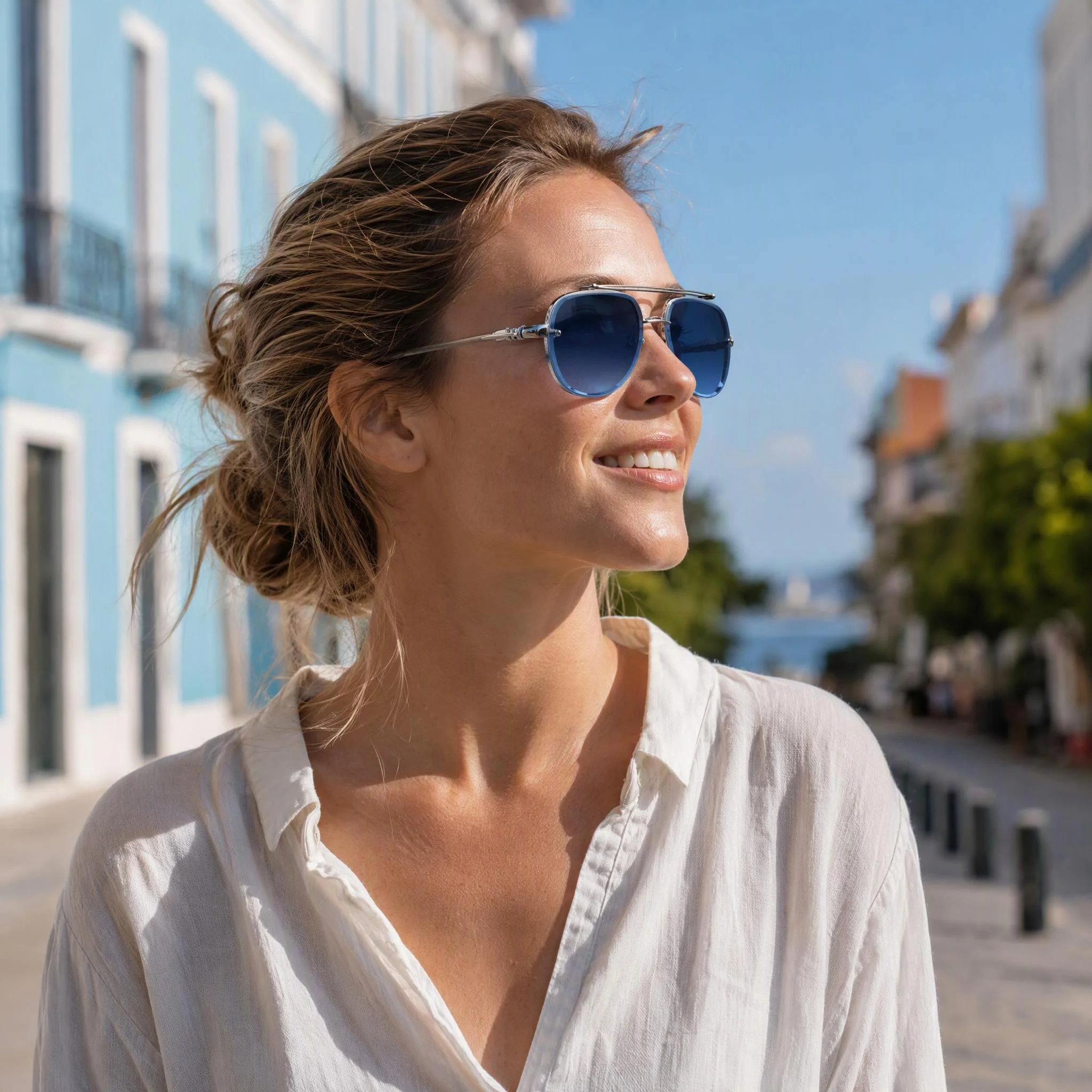 High end Trendy Brand Retro Design Pilot Style Men Luxury Sunglasses Outdoor Driving UV400 Titanium Women's Frameless Sunglasses