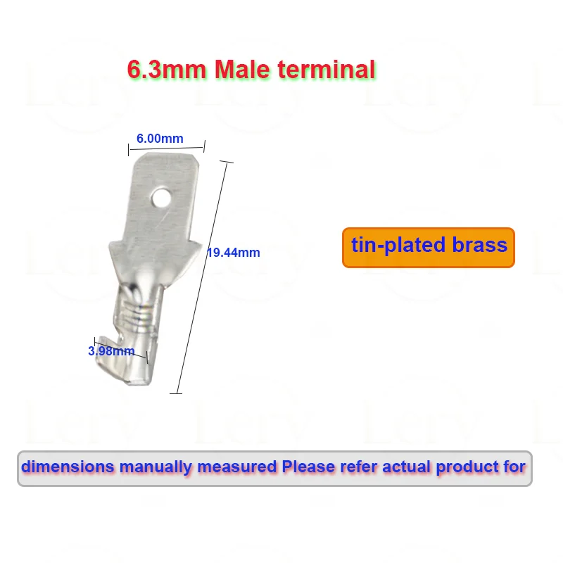 100PCS Wiring Terminal 2.8/4.8/6.3mm Plug-in Spring Protective Sleeve Plug-in Piece Cold Pressed Terminal Copper Thickened