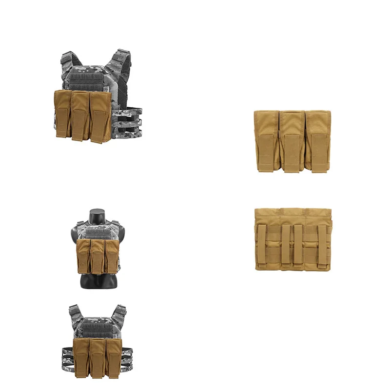 Outdoor tactical one-link/two-link/three-piece set of clamp bags, tactical vest accessory bags, single box compartment