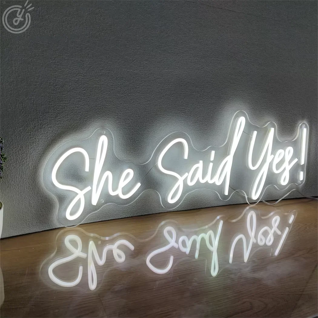 She Said Yes Neon Sign Wall Decorate LED Light Club Party Atmosphere Wall Hanging Neon Signs Birthday Gift Valentine's Day Decor