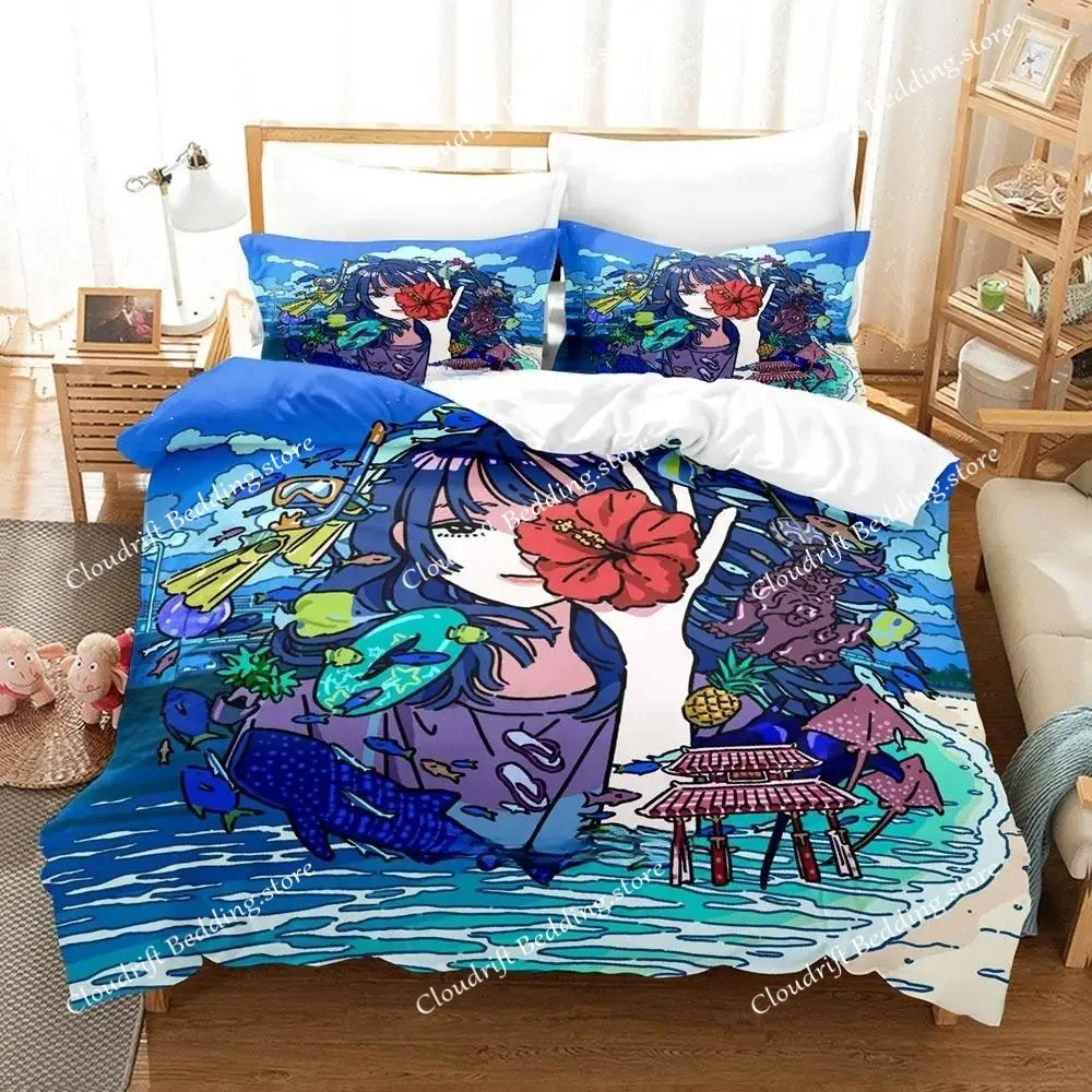 3d Printing Anime Deji Meets Girl Bedding Set Cartoon Anime Adult Kid Bedroom Duvet Cover Sets 3D Kawaii Girls