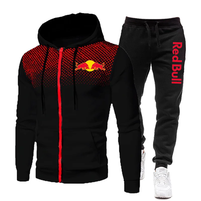 2025 Autumn/Winter New European and American Wool Sports Pants Men's Casual Zipper Sports Hat Set
