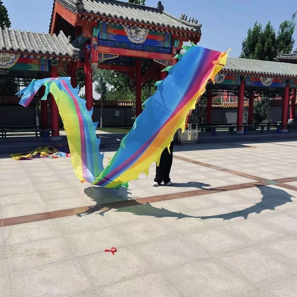 

8m Washable Rainbow Chinese Dragon Dance Ribbon Accessories For Adults (Not Include Dragon Head)
