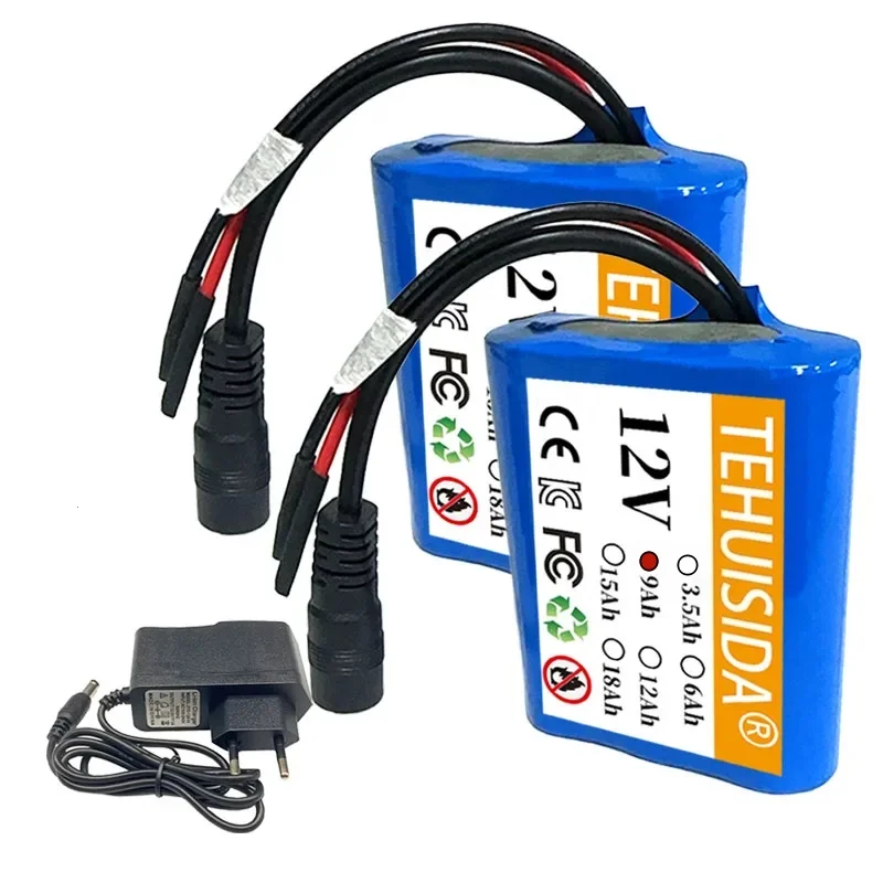 Batterie au Lithium 12V 3S1P 18650 9000mAh avec panneau de Protection BMS batterie Rechargeable en option chargeur spécial 12.6V 1A.