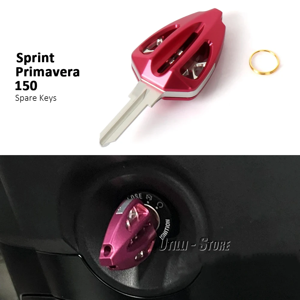 

Motorcycle Spare Key Shell CNC Aluminum Case With Uncut Key Blade For Vespa Sprint Primavera 150 SPRINT PRIMAVERA 150