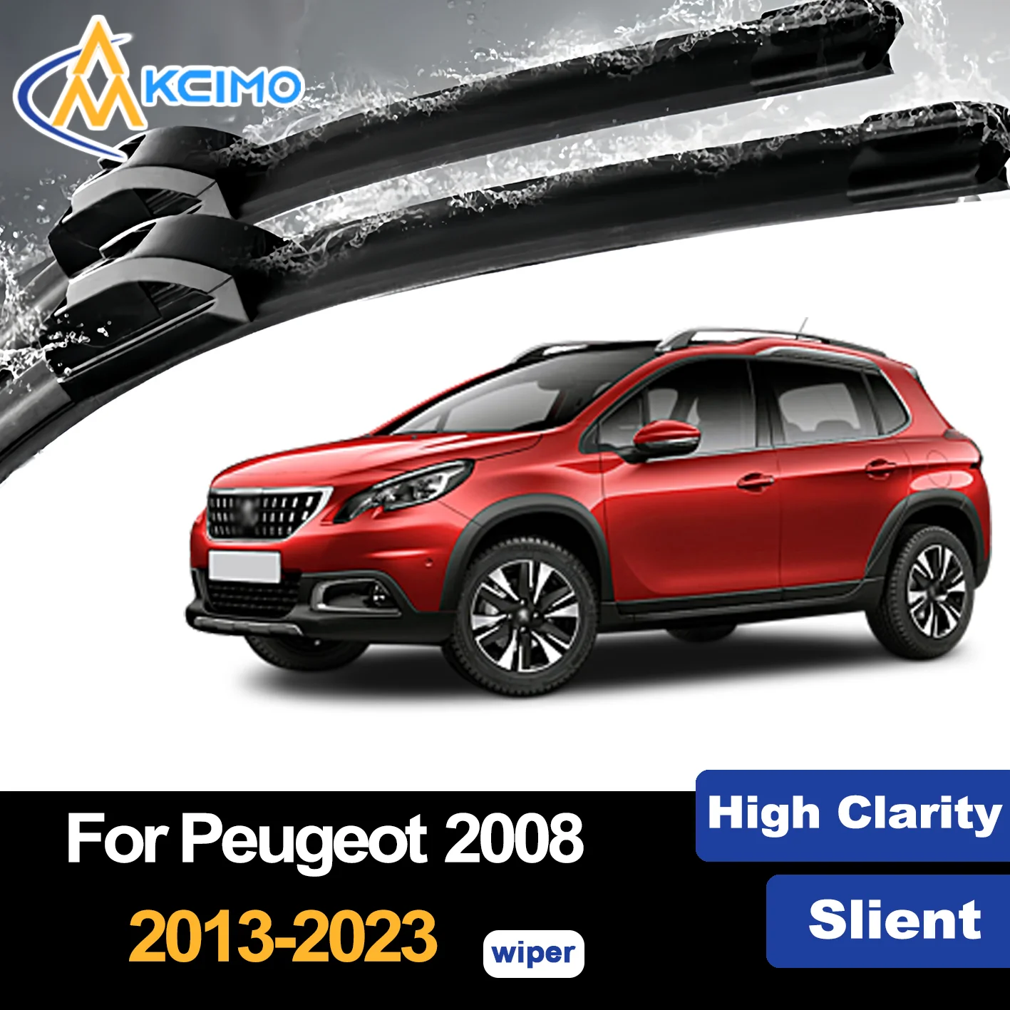 

Front Wiper Blades for Peugeot 2008 A94 2013–2023 2014 2015 2016 Premium Car Windscreen Windshield Window Wiper Accessories