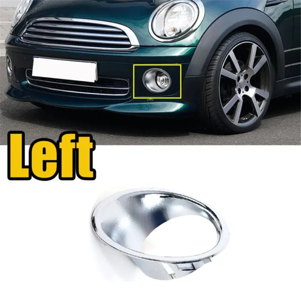 Auto Left Front Bumper Fog Light Electroplated Cover Decorative Ring Cover for BMW Mini Cooper R55 R56 R57 51112753661