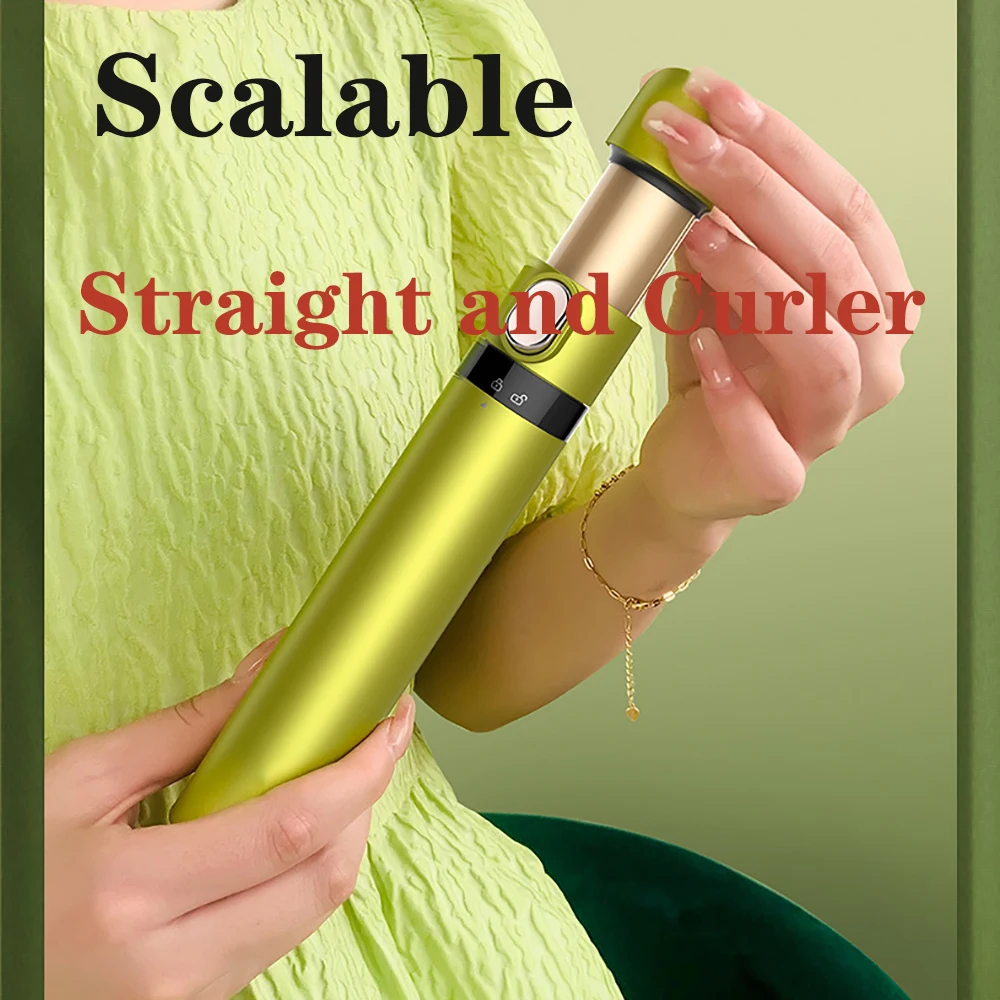 جهاز فرد الشعر القابل للطي ، طلاء سيراميك 2 في 1 ، مكواة الشباك ، شاحن سبليت قابل لإعادة الشحن 200 ، تصميم جديد