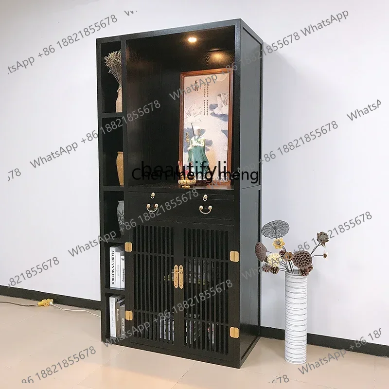 Solid Wood Buddha Shrine Clothes Closet with Door Altar Altar Altar Buddha Cabinet Shrine God Cabinet