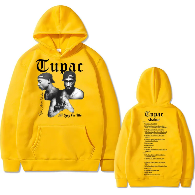 Rapper Tupac 2pac Hip Hop Hoodie Men\'s Fashion Hoodies Men Women Oversized Pullover Male Black Streetwear Man Vintage Sweatshirt