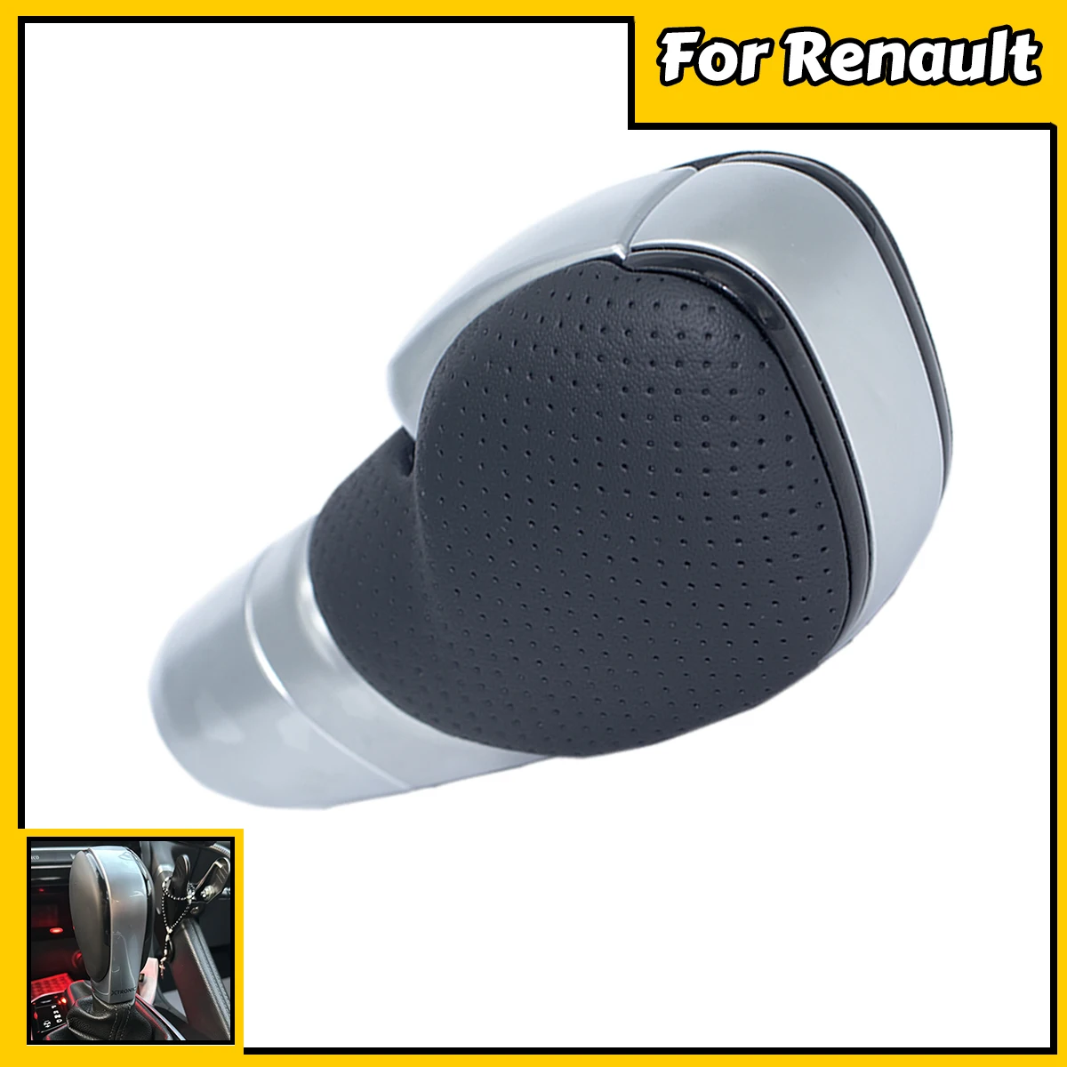 

For Renault Scienic Koleos I Megane 4 Talisman Automatic Gear Shift Knob Replace Head Car Gear Knob Chrome Artificial Leather