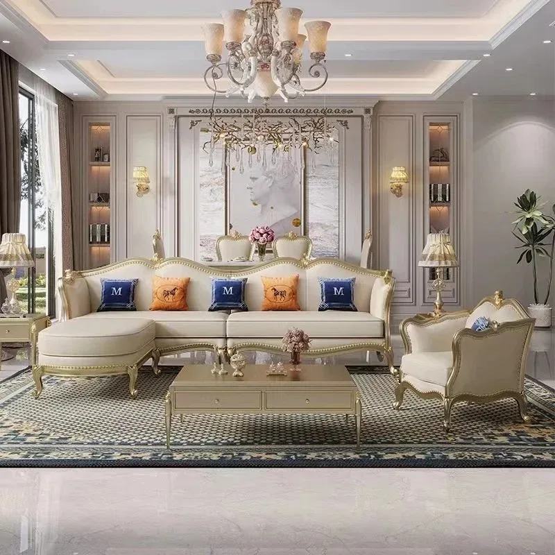 Reclining Water Proof Sofas Wood Armrest Design Luxury Armchair Salon Sofas Lounges Full Set Couch Wohnzimmer Home Furniture