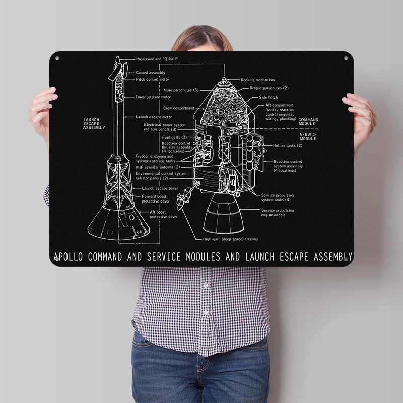APOLLO COMMAND SERVICE 3D Texture Printed Poster Custom Vintage Metal Tin Plate Sign for Wall Art Office Decor Room Wand Deko