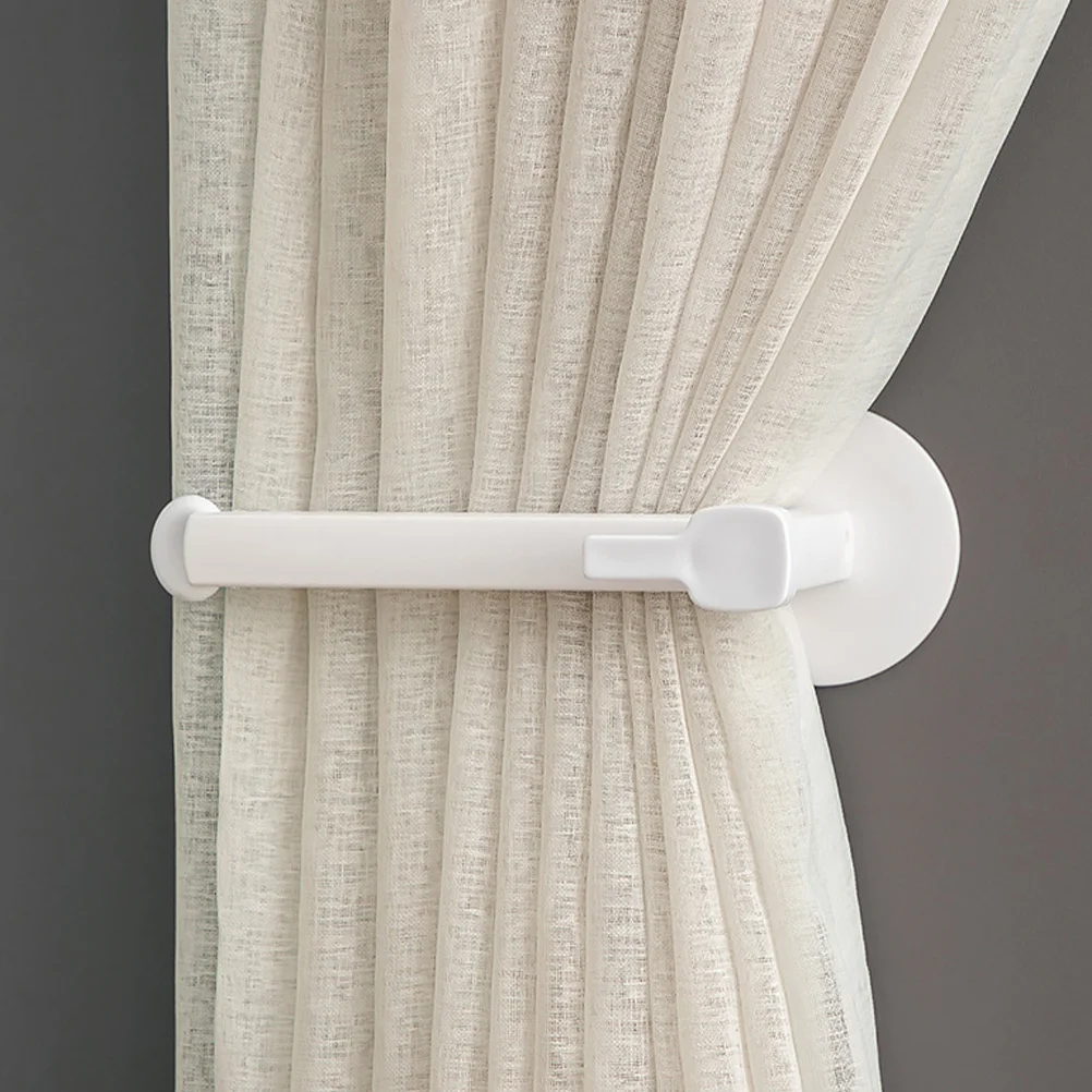 

2Pcs No Drilling Strong Adhesive Curtain Holders Adjustable Curtain Hooks for Shower Curtains Window Drapery Accessories