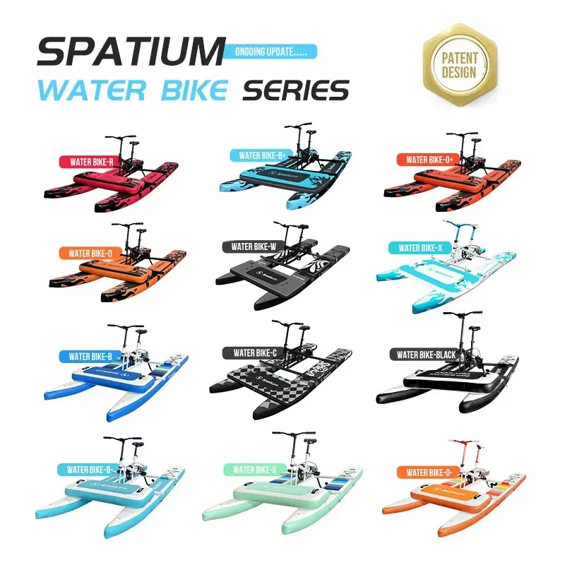 Spatium New Design Inflatable 2 Person Water Bike Pedalo Pedal Boat Floating Bicycle For Sale