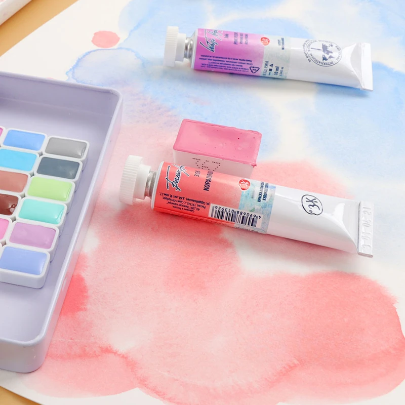 Imagem -03 - White Night Artist Aquarela Paint Pack Portátil Pintura Arte Suprimentos para Viagens Candy Color Macaron 18 Cores 0.5 ml ml 2ml