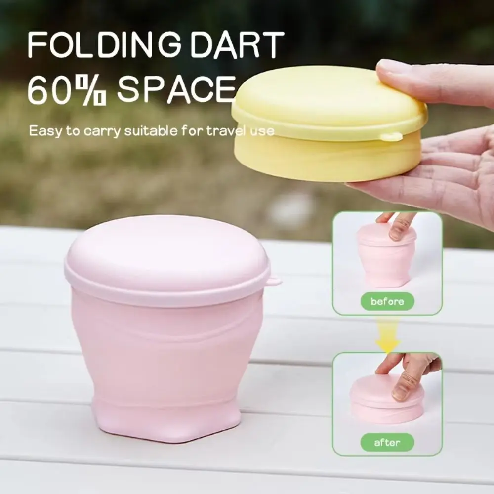 Reusable 180ml Folding Cups Silicone with Lid Portable Teacup Lightweight Creative Mini Retractable Cup Camping