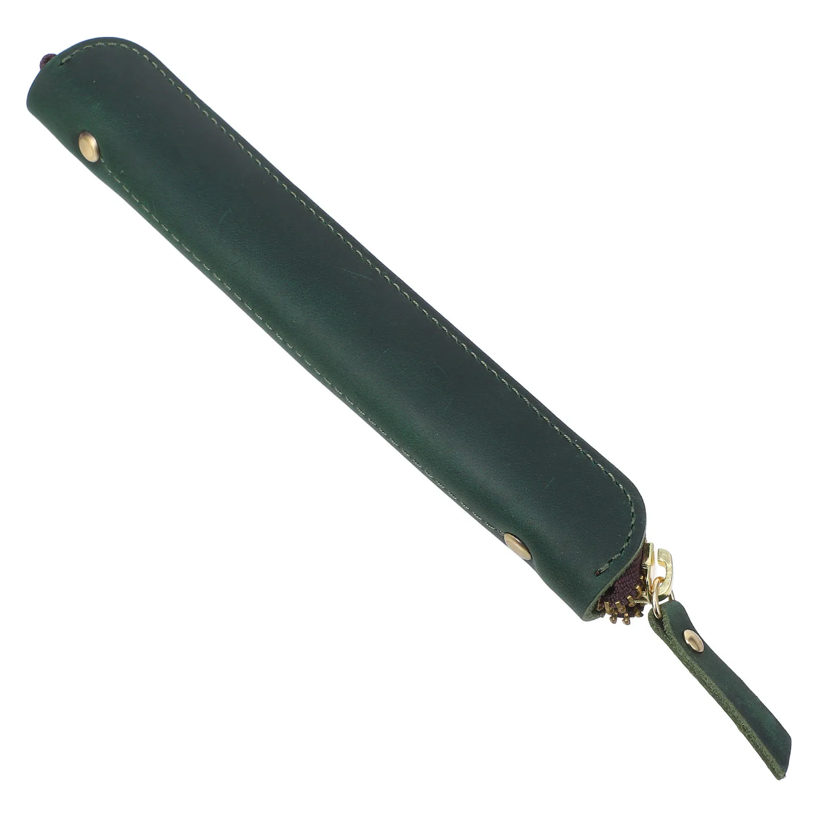 

Zipper Pen Pouch Holder Pencil Bag Pen Case Green Professional Handmade Retro Style for Fountain
