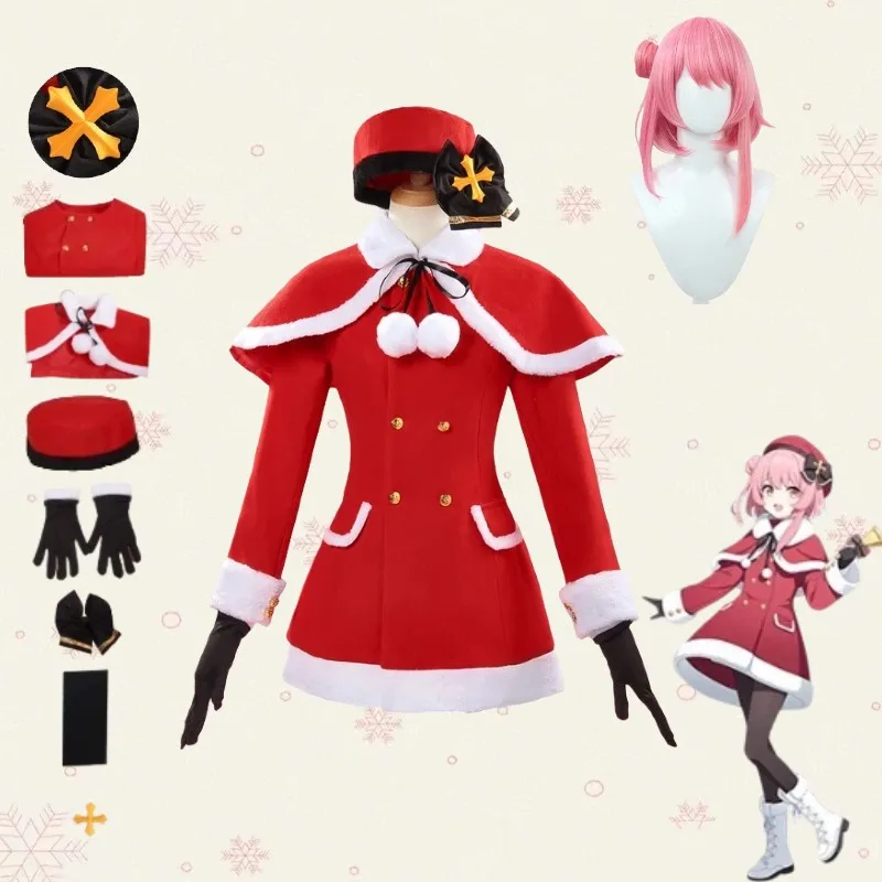 

Game Blue Archive Sumi Serina Cosplay Costume Christmas Uniform Dress Wig Suit for Women Halloween Xmas Party Roleplay Outfits