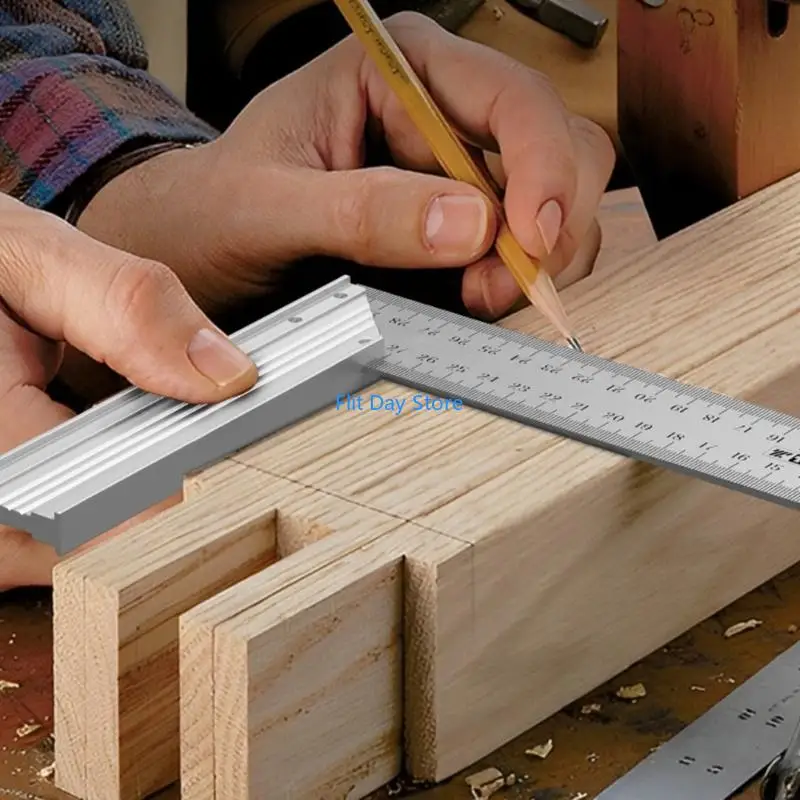 F92C Aluminum Square Ruler For Marking And Measuring Right Angles In DIY Projects And Home Improvement