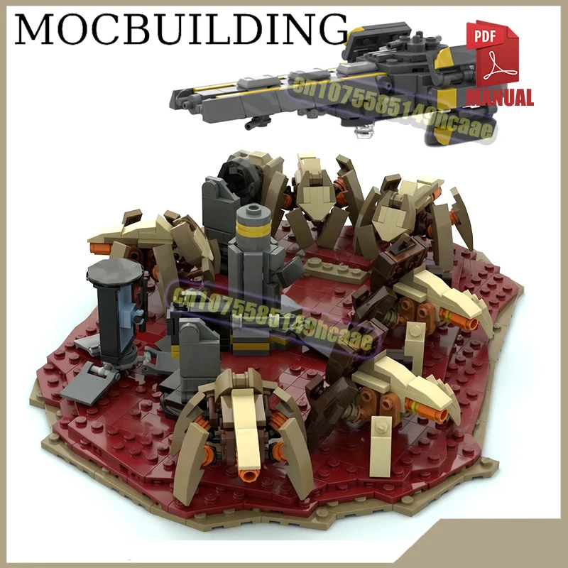 Scifi Fight Scene Diorama Super Destroyered Warriors Model MOC Building Bricks Helldiversed Construction Toys Gift