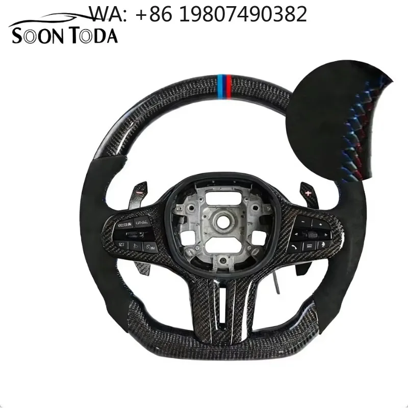 

LED Carbon Fiber Custom Sport Steering Wheel Fit 2025 340i M8 G20 G22 E60 G8 Auto Interior Modified Replacement Parts