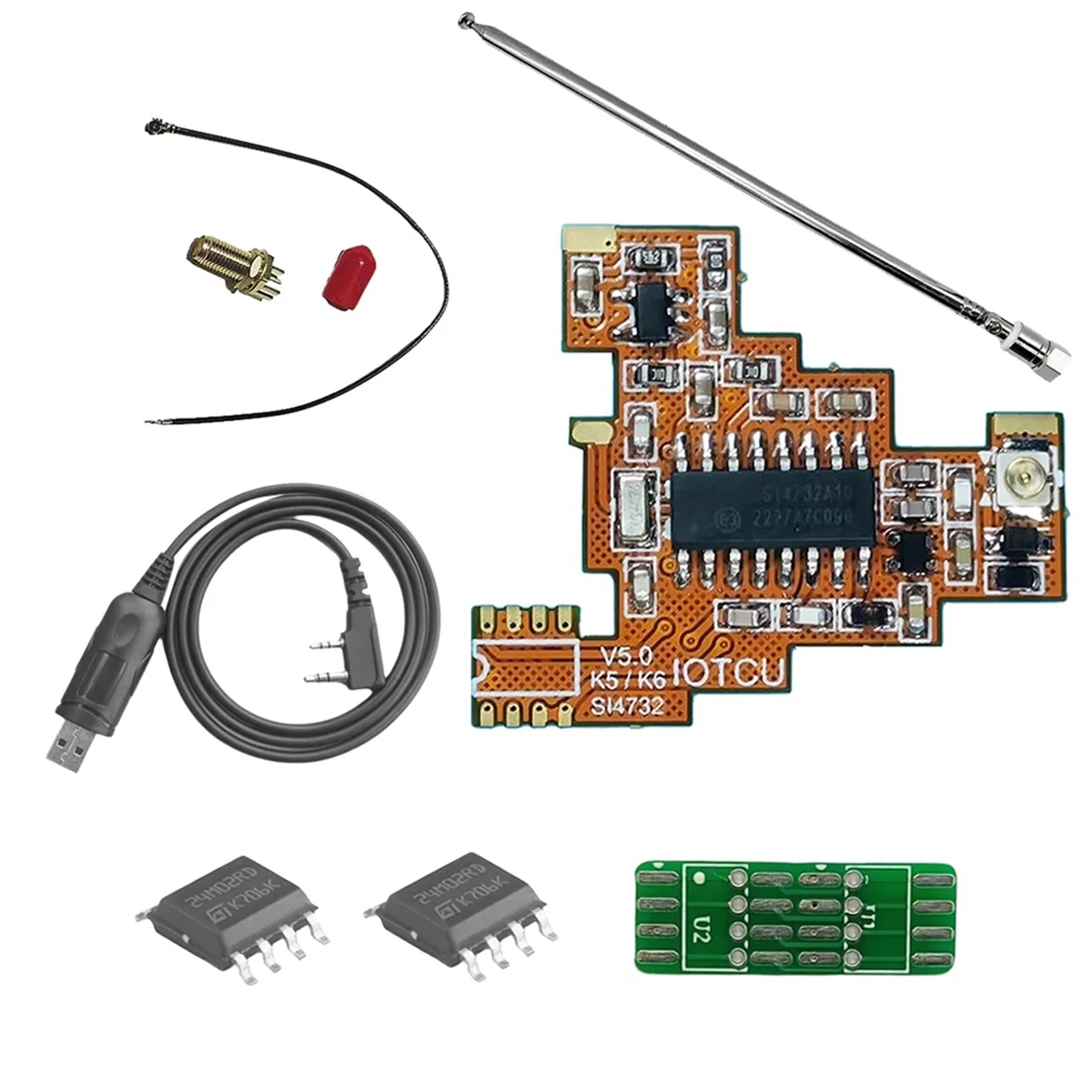 N21R SI4732 V5.0 FPC Module+2x2M Chip+Antenna Full Kit Multi System for Quansheng UVK5 UVK6 HF Shortwave Full Band Reception