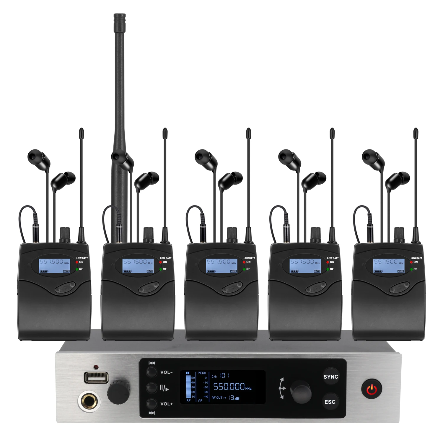 IEMg5 professional stage monitoring system, USB, in ear audio monitoring, headphone monitoring, mono, suitable for DJ stage