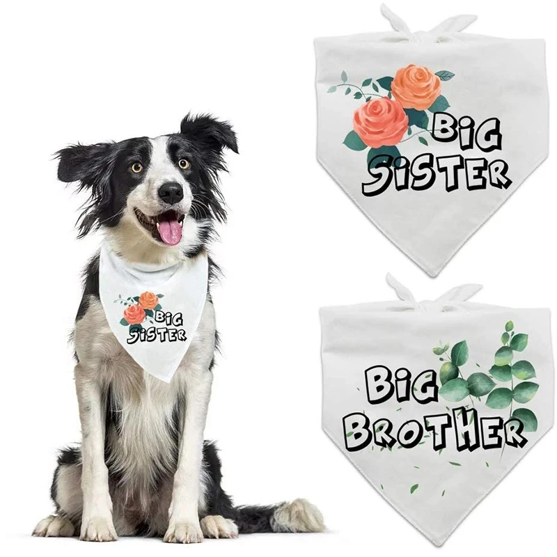 Big Sister Brother Pregnancy Announcement Pet Dog Scarf Gender Reveal baby shower Photo Prop Decoration Dog Lovers Owner Gift