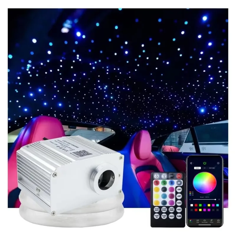 

10W RGBW Twinkle LED Fiber Optic Light Starlight Headliner Kit Starry Sky Car 4 Meter for Car Roof