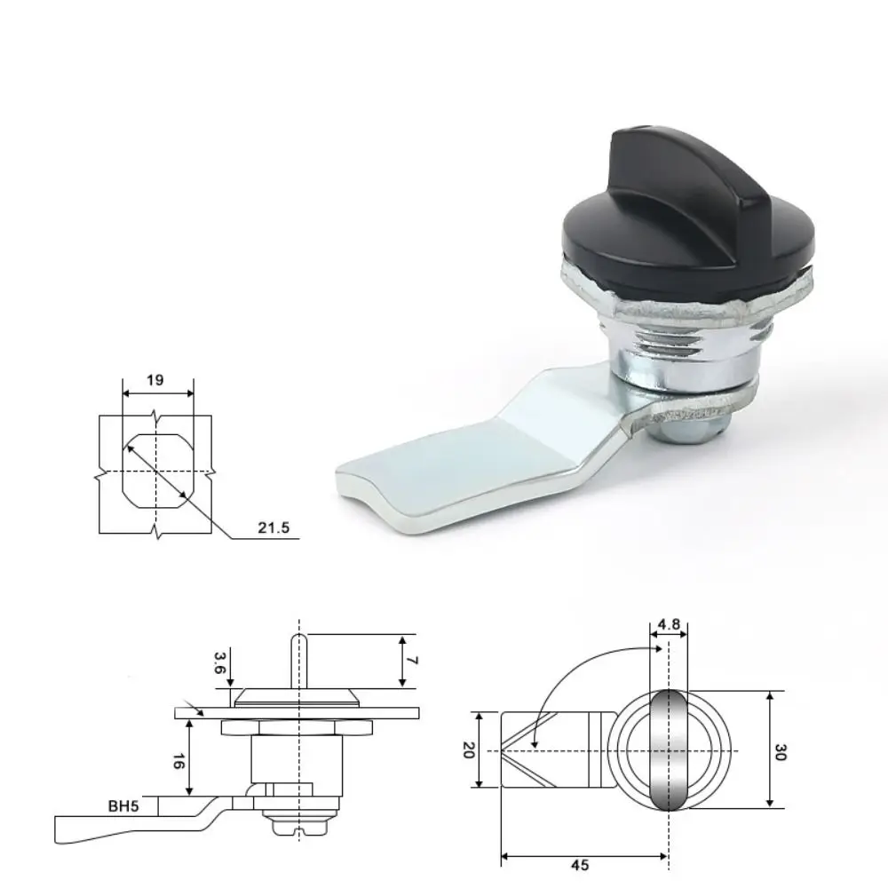 Stainless Steel Distribution Box Tool Lock Cylindrical Tongue Industrial Swivel Lock Keyless Instrument Cabinet Lock